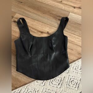 Abercrombie & Fitch Leather Crop Top